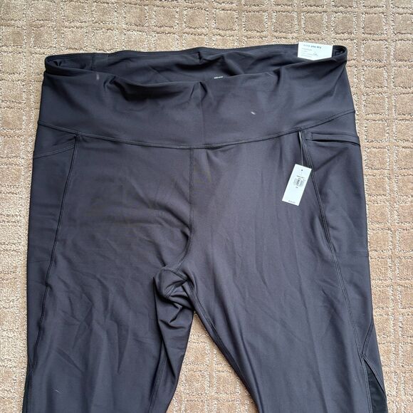 Old Navy PowerSoft Leggings Women's 3X Black Sheer Compression Pockets 7/8 Ankle - Picture 2 of 9